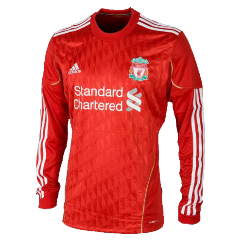 11-12 Liverpool Retro Long Sleeve Home Kit Soccer Jersey